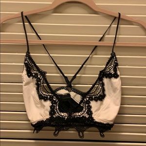 Free People Intimately black+white lace bralette